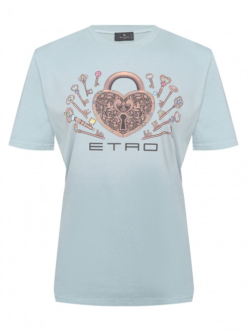 Футболка из хлопка с узором Etro - Общий вид