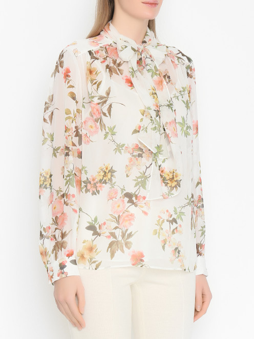 Блузка из шелка с цветами Luisa Spagnoli - МодельВерхНиз