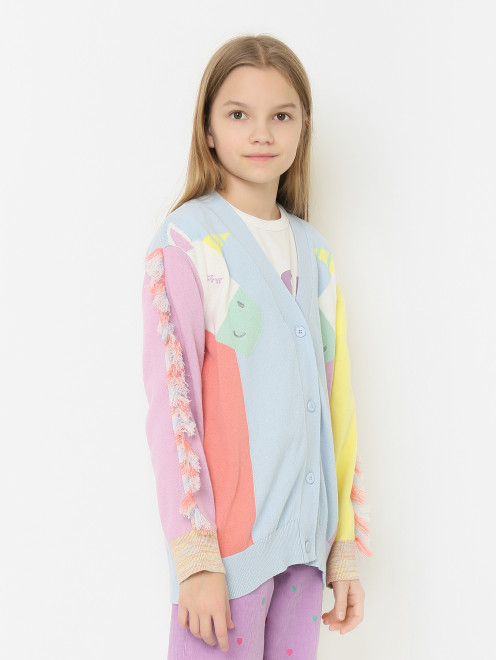 Хлопковый кардиган с бахромой Stella McCartney kids - МодельВерхНиз