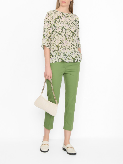 Прямые брюки из хлопка Weekend Max Mara - МодельОбщийВид