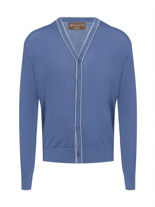 Кардиган из шелка и хлопка с V-образным вырезом Doriani Cashmere - Общий вид