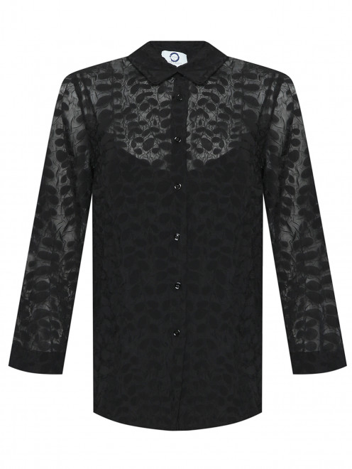 Рубашка однотонная из жатой ткани Marina Rinaldi - Общий вид