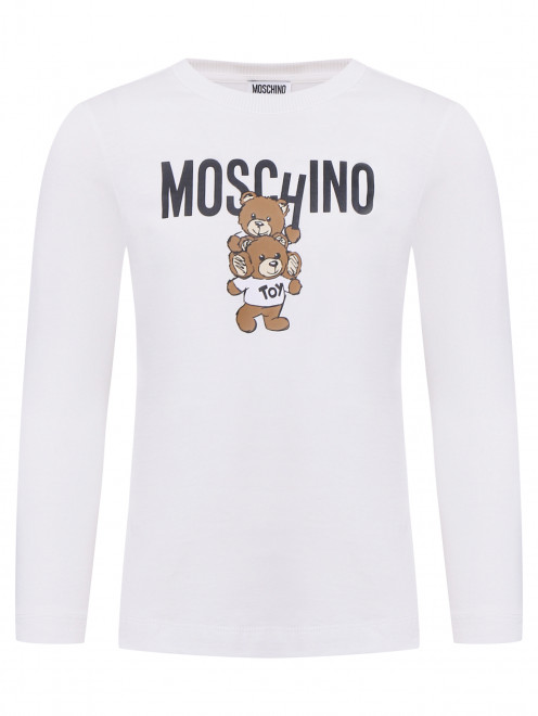 Лонгслив из хлопка с принтом Moschino - Общий вид