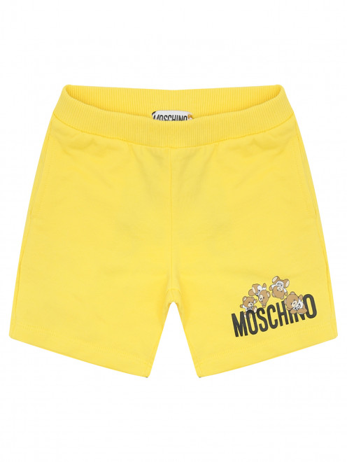 Хлопковые шорты с логотипом Moschino - Общий вид