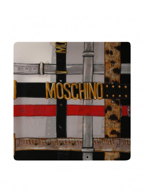 Платок из шелка с узором Moschino - Общий вид