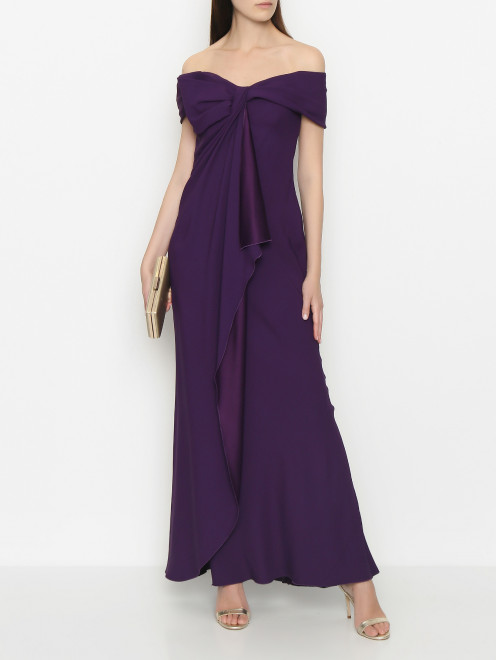 Платье-макси с разрезом и встроенным корсетом Alberta Ferretti - МодельОбщийВид