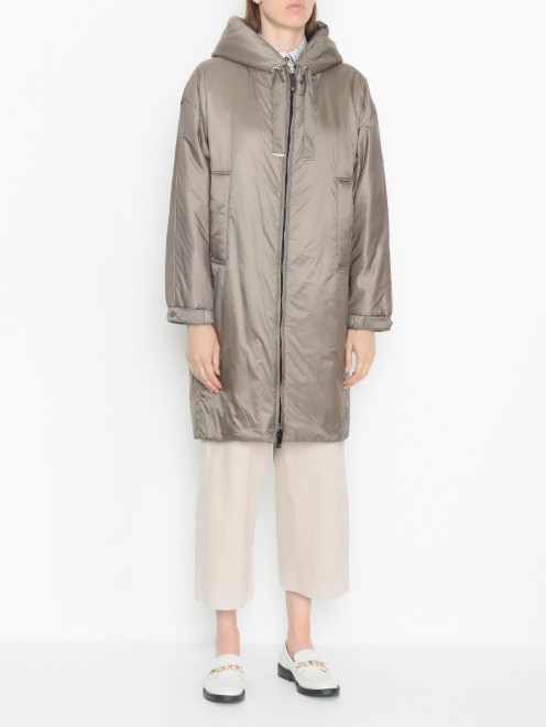 Утепленная куртка на молнии с капюшоном Max Mara - МодельВерхНиз