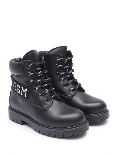 Ботинки из кожи на шнурках MSGM - Обтравка1