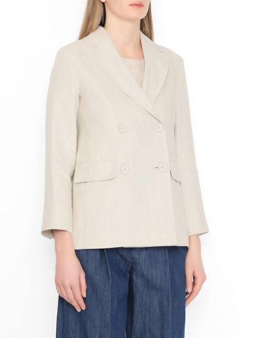 Двубортный жакет из льна Max Mara - МодельВерхНиз