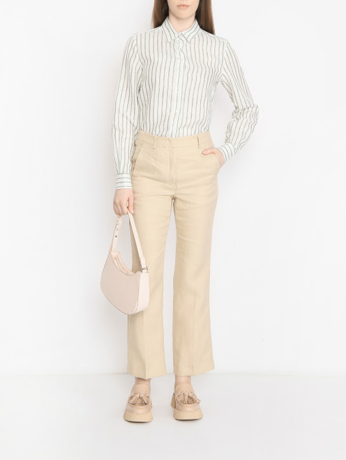 Рубашка из льна в полоску Weekend Max Mara - МодельОбщийВид