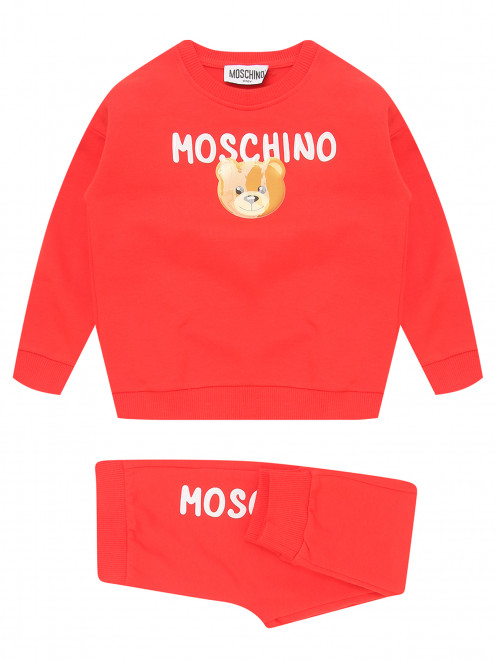 Костюм из хлопка: джемпер и брюки Moschino - Общий вид