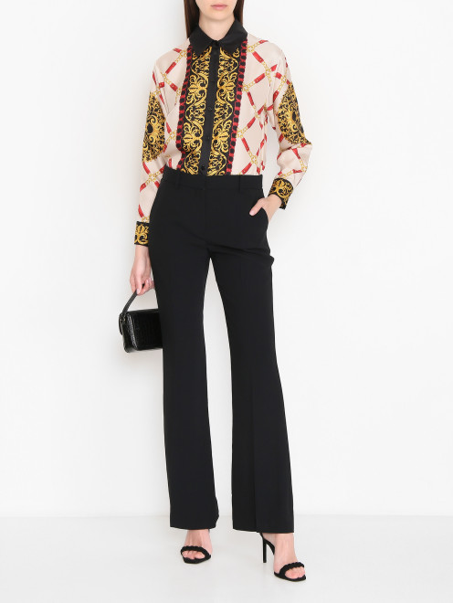 Блуза из шелка с узором Luisa Spagnoli - МодельОбщийВид