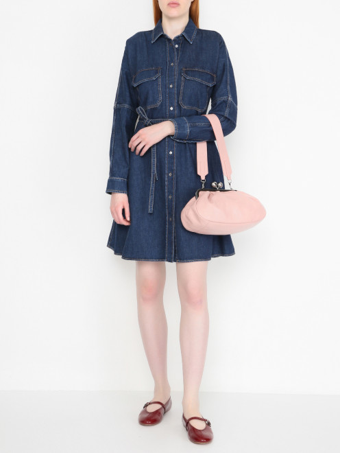 Сумка из гладкой кожи на короткой ручке Weekend Max Mara - МодельОбщийВид