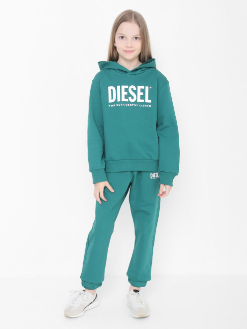 Трикотажные брюки с принтом Diesel - МодельОбщийВид