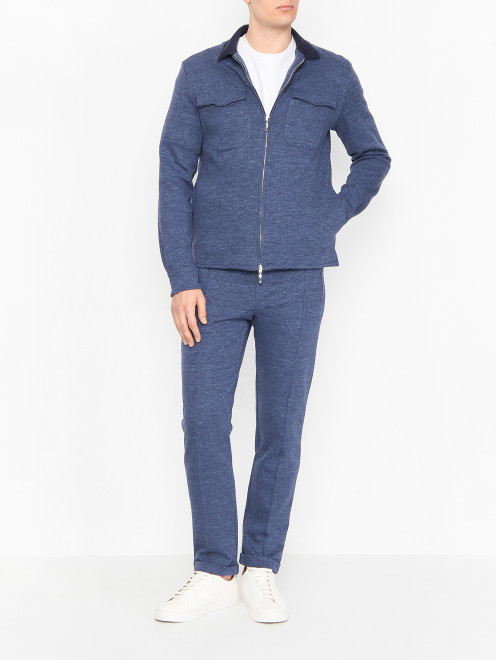 Олимпийка на молнии из хлопка Doriani Cashmere - МодельОбщийВид