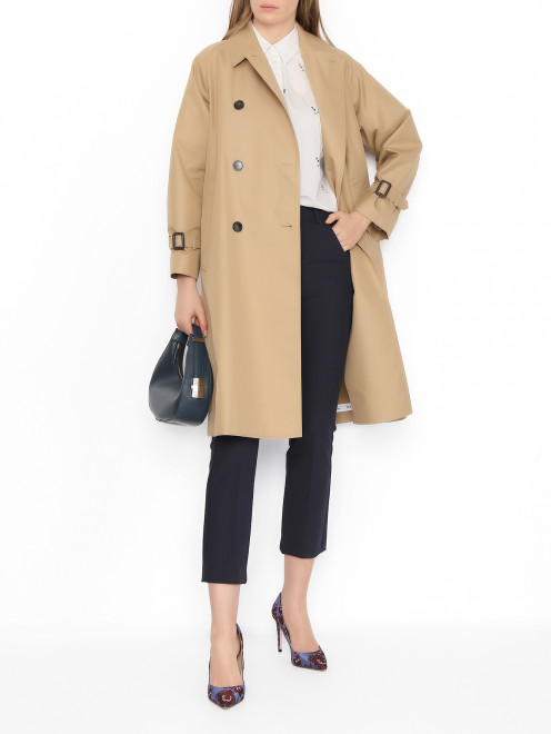 Двубортный плащ с поясом Weekend Max Mara - МодельОбщийВид