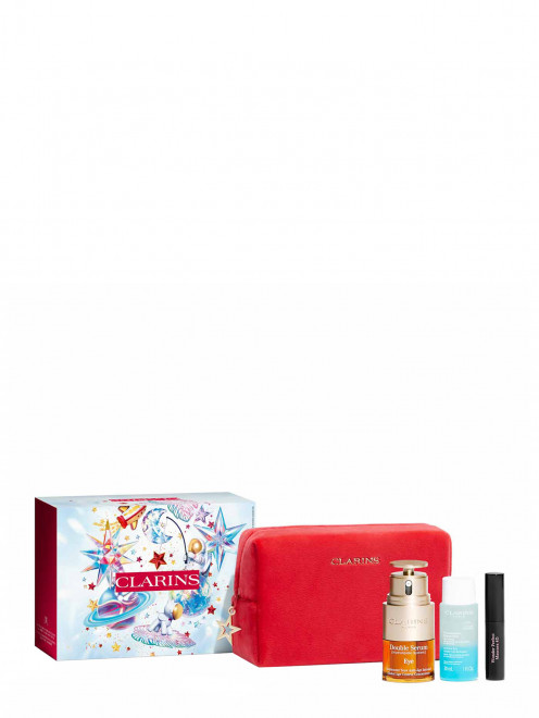 Набор в косметичке Double Serum Eye Collection, 30+20+3 мл Clarins - Обтравка1