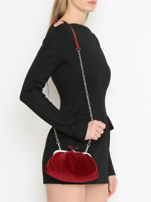 Сумка из бархата на цепочке Weekend Max Mara - МодельВерхНиз