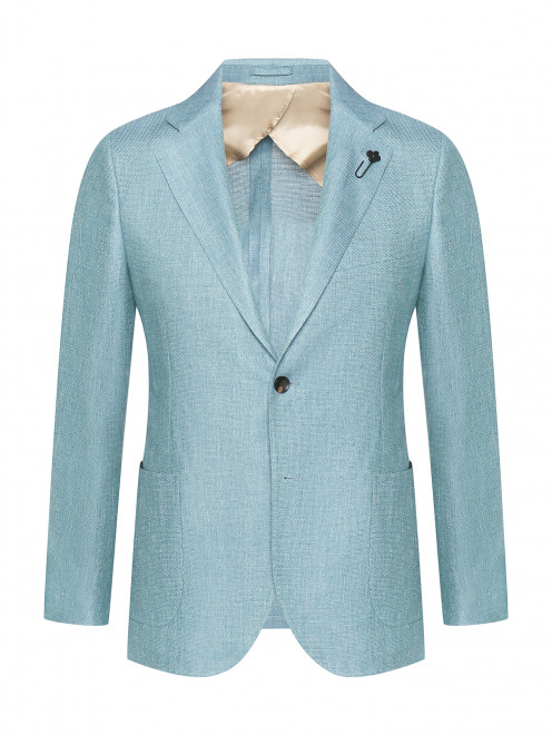 Однобортный пиджак из льна и хлопка LARDINI - Общий вид