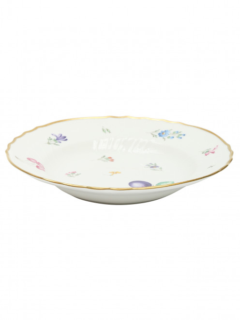 Тарелка суповая с узором и рельефной окантовкой Ginori 1735 - Обтравка1