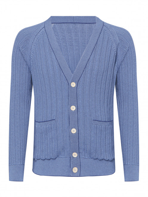 Кардиган на пуговицах из хлопка Piacenza Cashmere 1733 - Общий вид