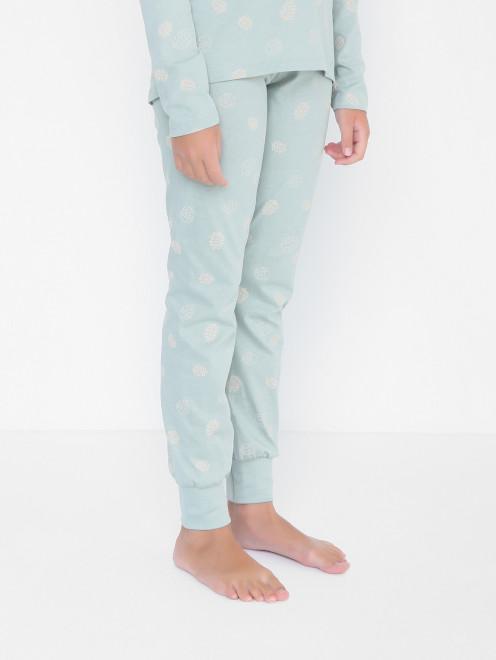 Хлопковая пижама с принтом и узором Sanetta - МодельВерхНиз