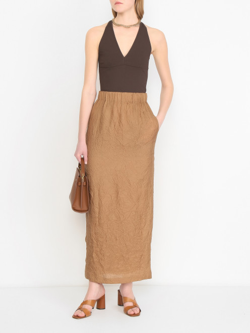 Шелковая юбка из жатой ткани Max Mara - МодельОбщийВид
