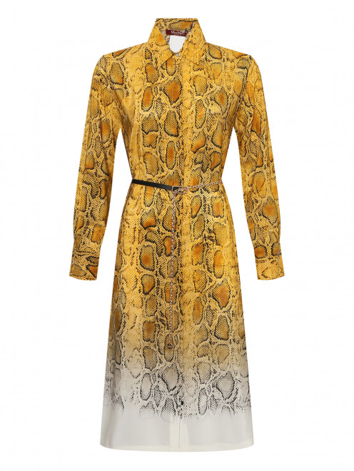 Платье из шелка с поясом Max Mara - Общий вид