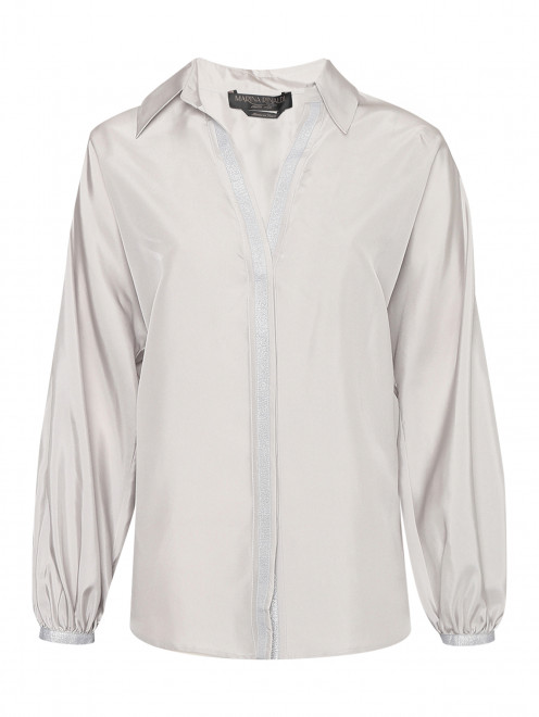 Блуза из шелка с V-образным вырезом Marina Rinaldi - Общий вид