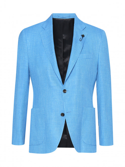 Пиджак однобортный из шерсти и шелка LARDINI - Общий вид