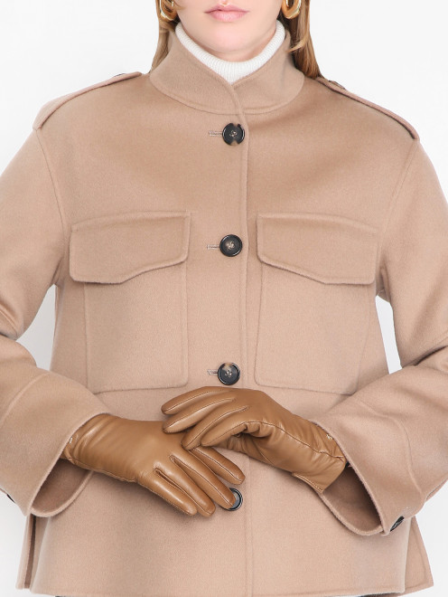 Перчатки из гладкой кожи Max Mara - МодельОбщийВид