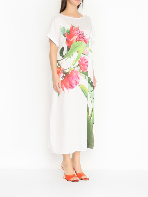 Платье прямого кроя с узором Marina Rinaldi - МодельВерхНиз