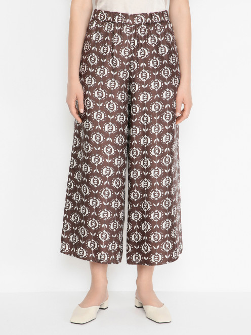 Брюки-кюлоты из шелка Weekend Max Mara - МодельВерхНиз