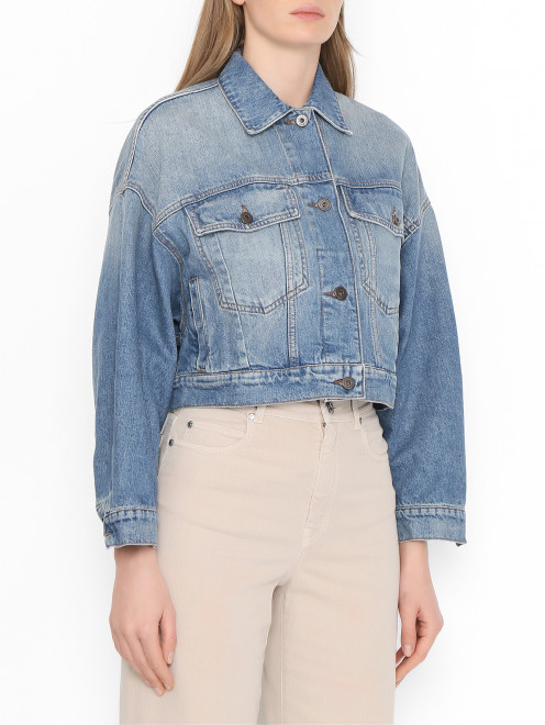 Укороченная куртка из денима Weekend Max Mara - МодельВерхНиз