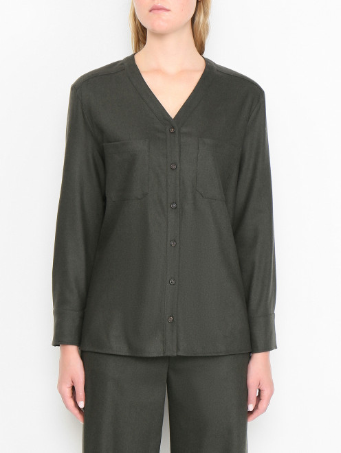 Блуза из шерсти на пуговицах Max Mara - МодельВерхНиз