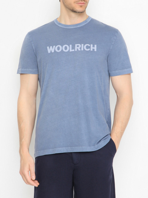 Футболка из хлопка с логотипом Woolrich - МодельВерхНиз