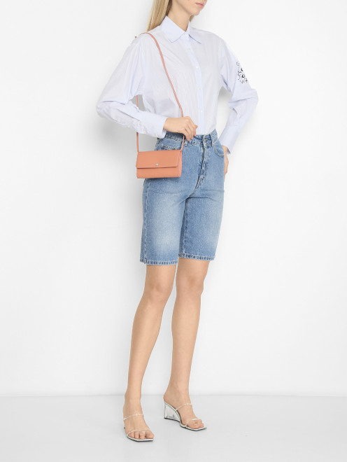 Сумка из гладкой кожи на ремне Weekend Max Mara - МодельОбщийВид