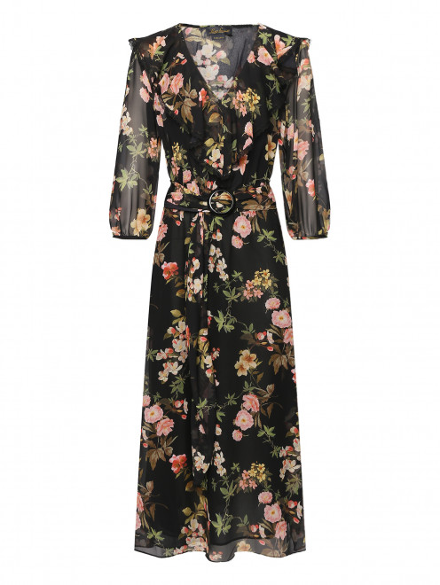 Платье из шелка с цветочным узором Luisa Spagnoli - Общий вид