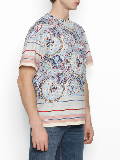 Футболка из хлопка с круглым вырезом Etro - МодельВерхНиз