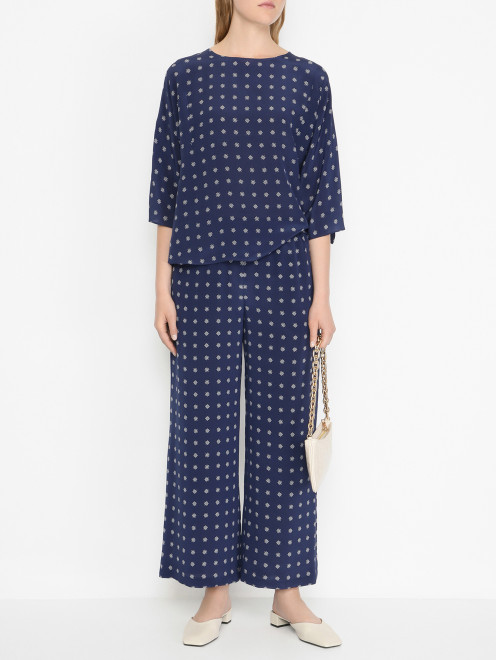 Брюки из шелка с узором Weekend Max Mara - МодельОбщийВид