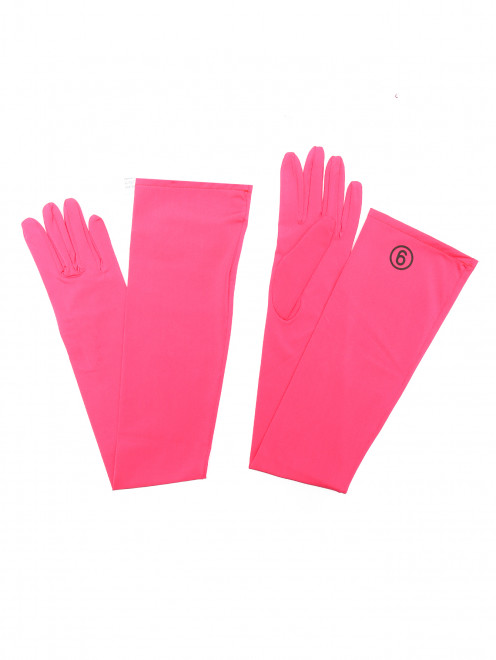 Перчатки из текстиля с принтом MM6 - Общий вид