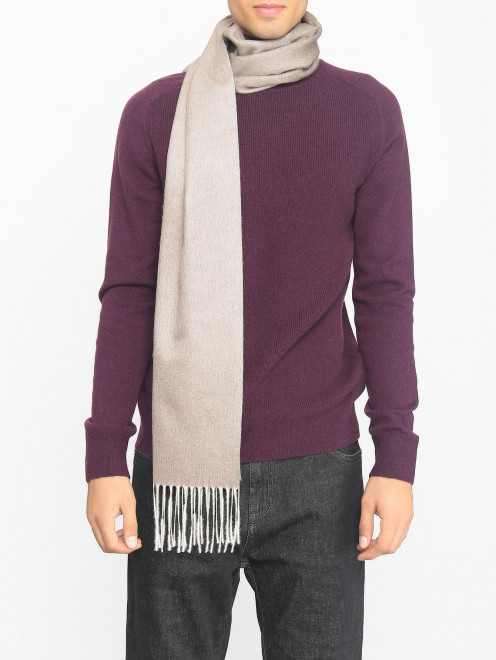 Однотонный шарф из шелка и кашемира Piacenza Cashmere 1733 - МодельОбщийВид
