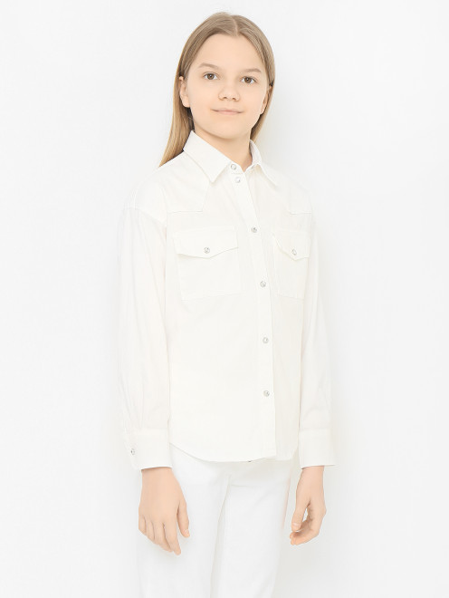Хлопковая рубашка на кнопках Dondup - МодельВерхНиз