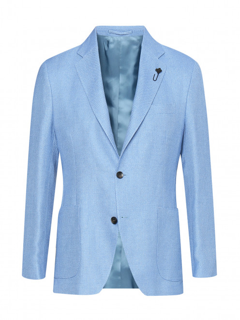 Пиджак однобортный из шерсти и льна LARDINI - Общий вид