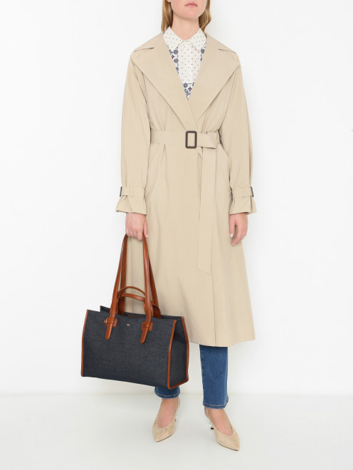 Комбинированная сумка из денима Weekend Max Mara - МодельОбщийВид