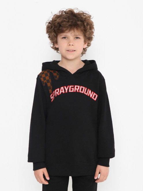 Толстовка из хлопка с вышивкой Sprayground - МодельВерхНиз
