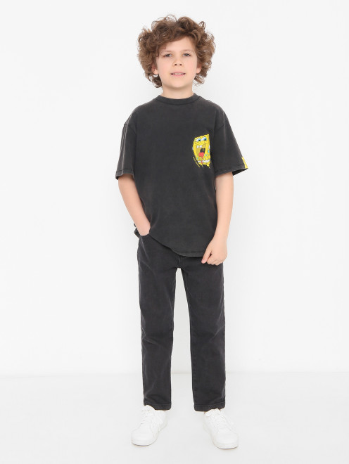 Футболка из хлопка с принтом Stella McCartney kids - МодельОбщийВид