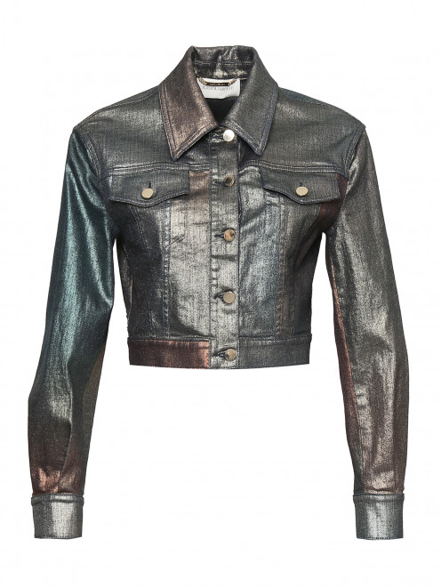 Укороченная куртка из денима с металлизированным эффектом Alberta Ferretti - Общий вид