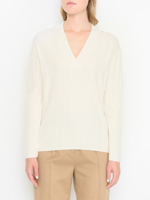 Джемпер из кашемира с V-образным вырезом Max Mara - МодельВерхНиз