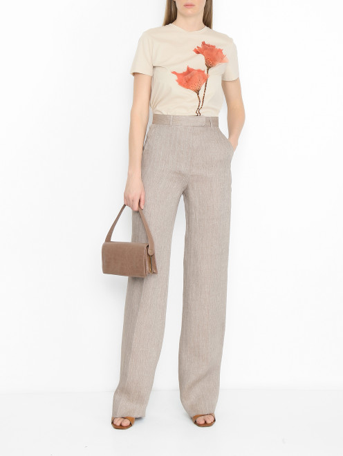 Прямые брюки из льна Max Mara - МодельОбщийВид